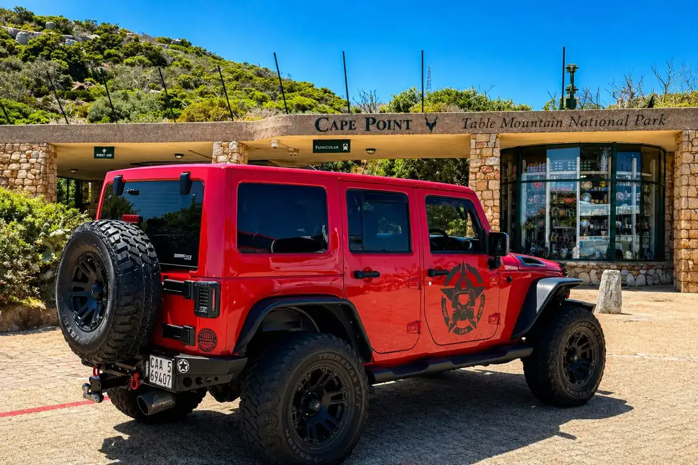 Red Jeep Wrangler rental