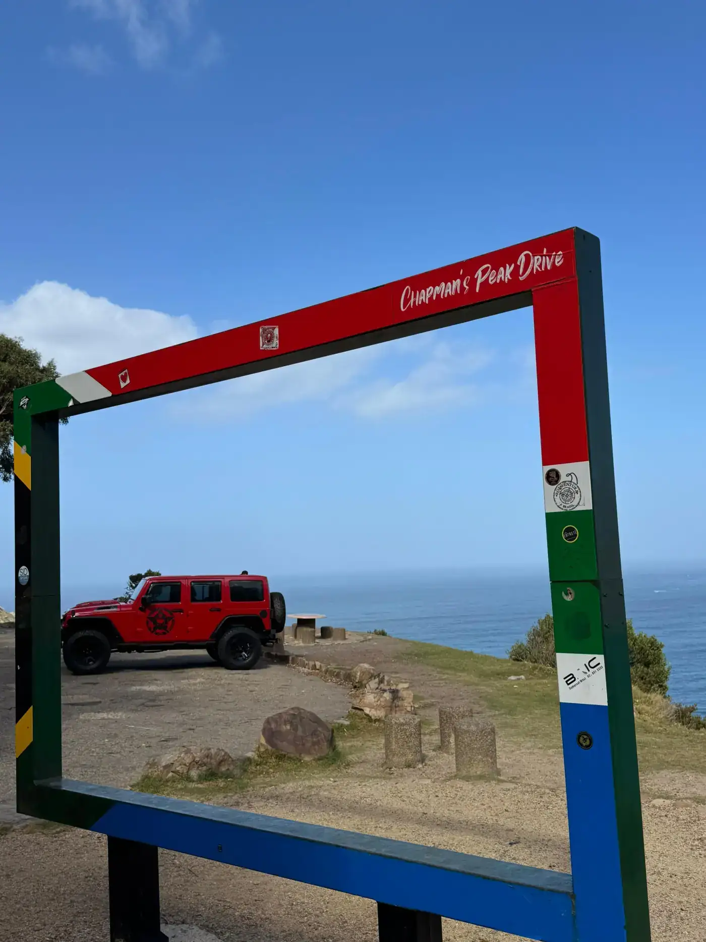 Sunset coastal Jeep view